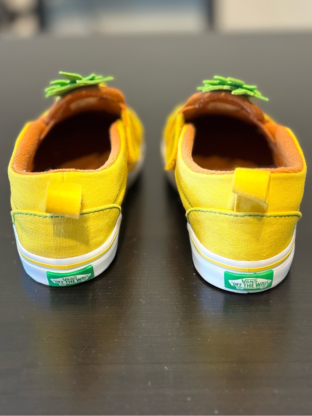 Vans Toddler Size 9 Pineapple Slip-On Sneakers Yellow Quilted Canvas Shoes - Picture 3 of 7